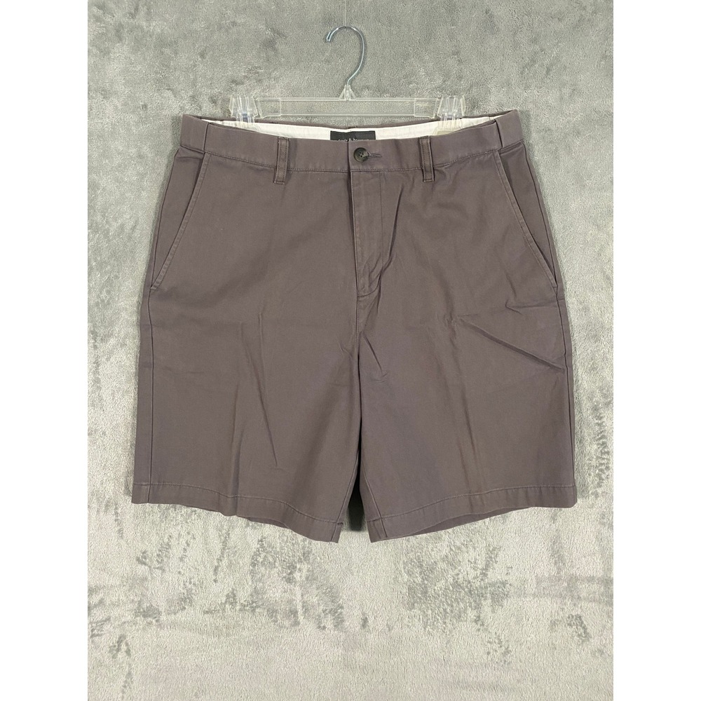 Croft & Barrow Shorts Lot/2 Sz 34 Taupe Navy Chino Pleated Cotton Poly Preppy - Picture 2 of 11